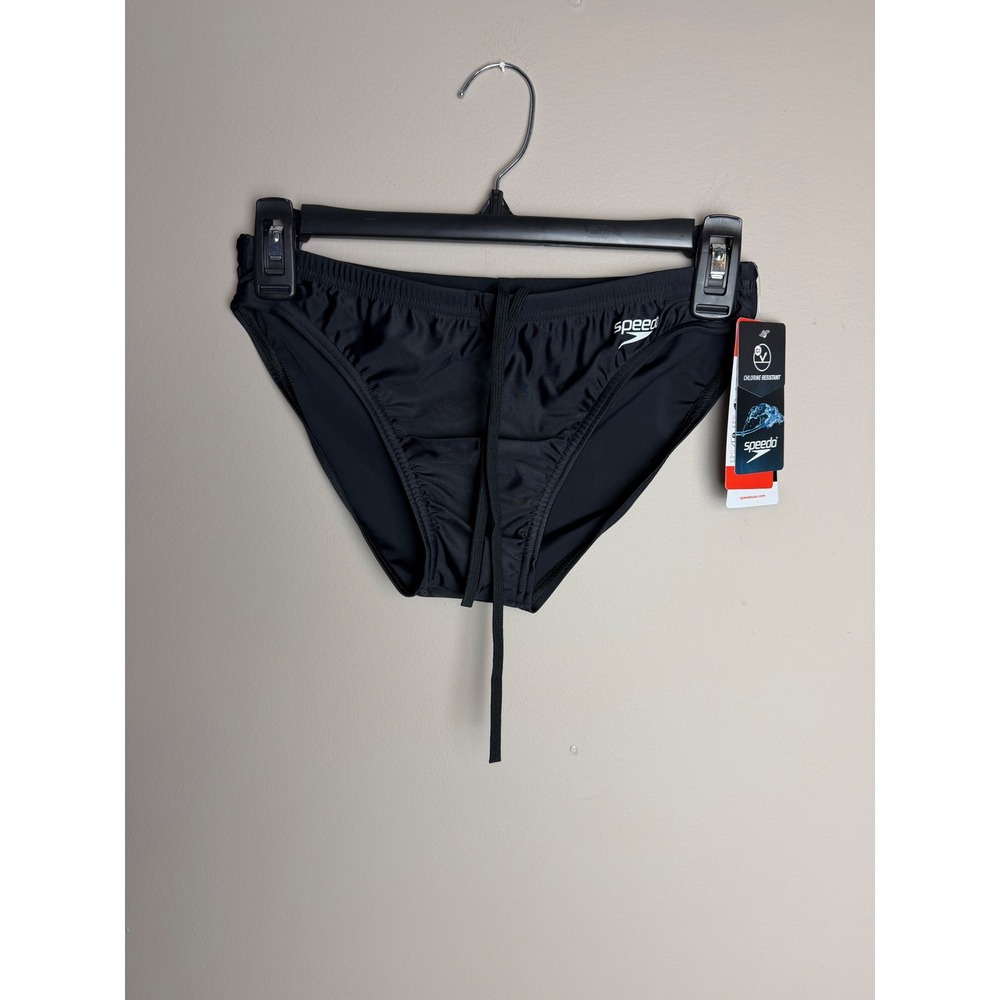 Speedo Endurance Mens Swim Brief Black Chlorine Resistant Size 32 87300165001 - Picture 2 of 6